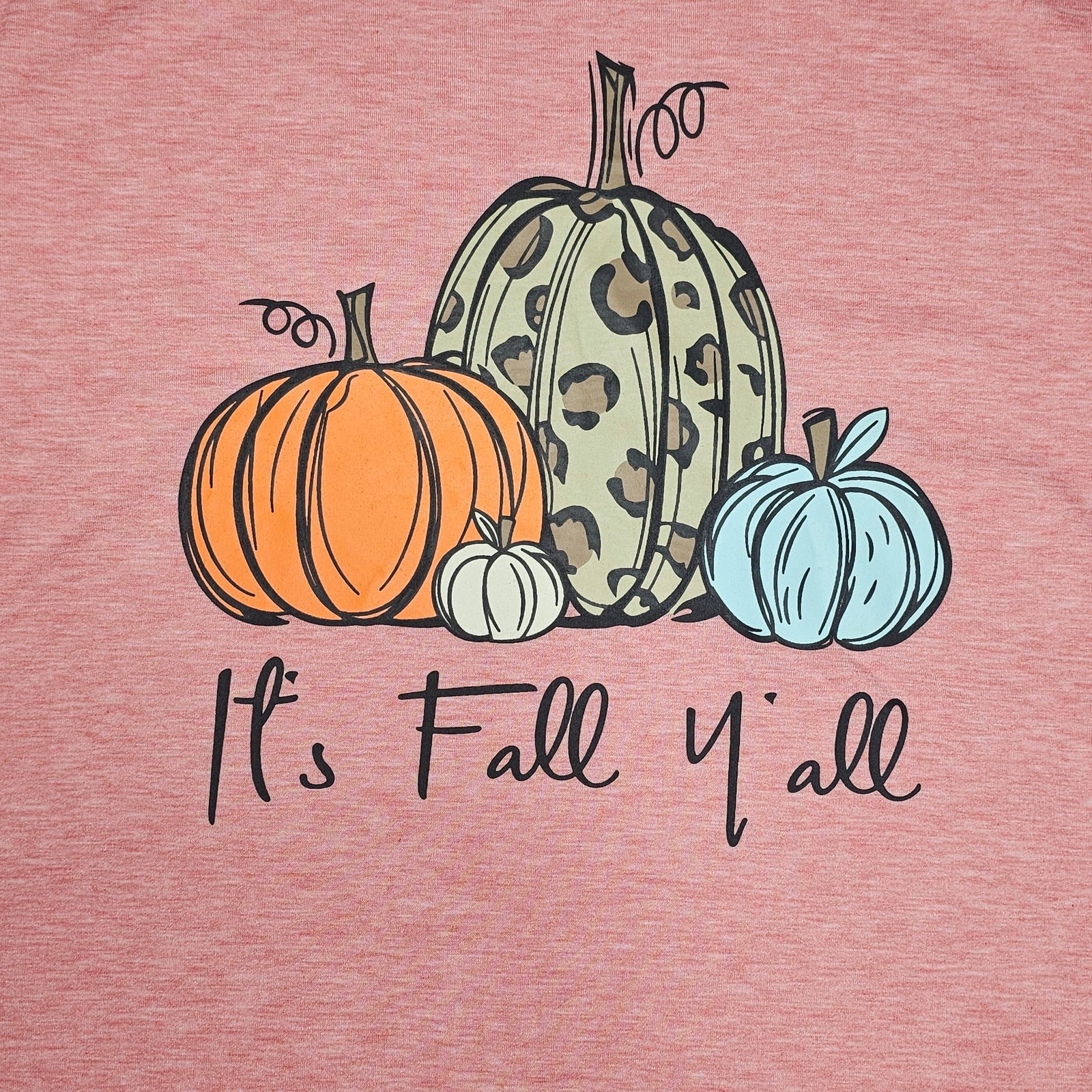 Fall Season Pumpkins Tee Shirt “It’s Fall Y’all” Women’s Large