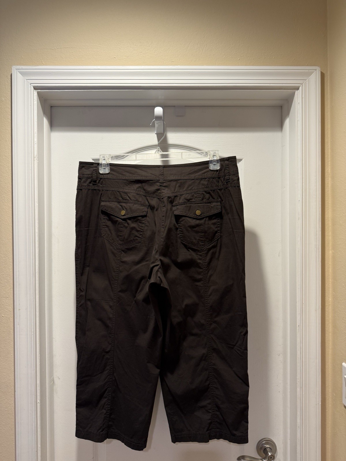 Style & Co Womens Brown Stretch Capri Pants Size 14