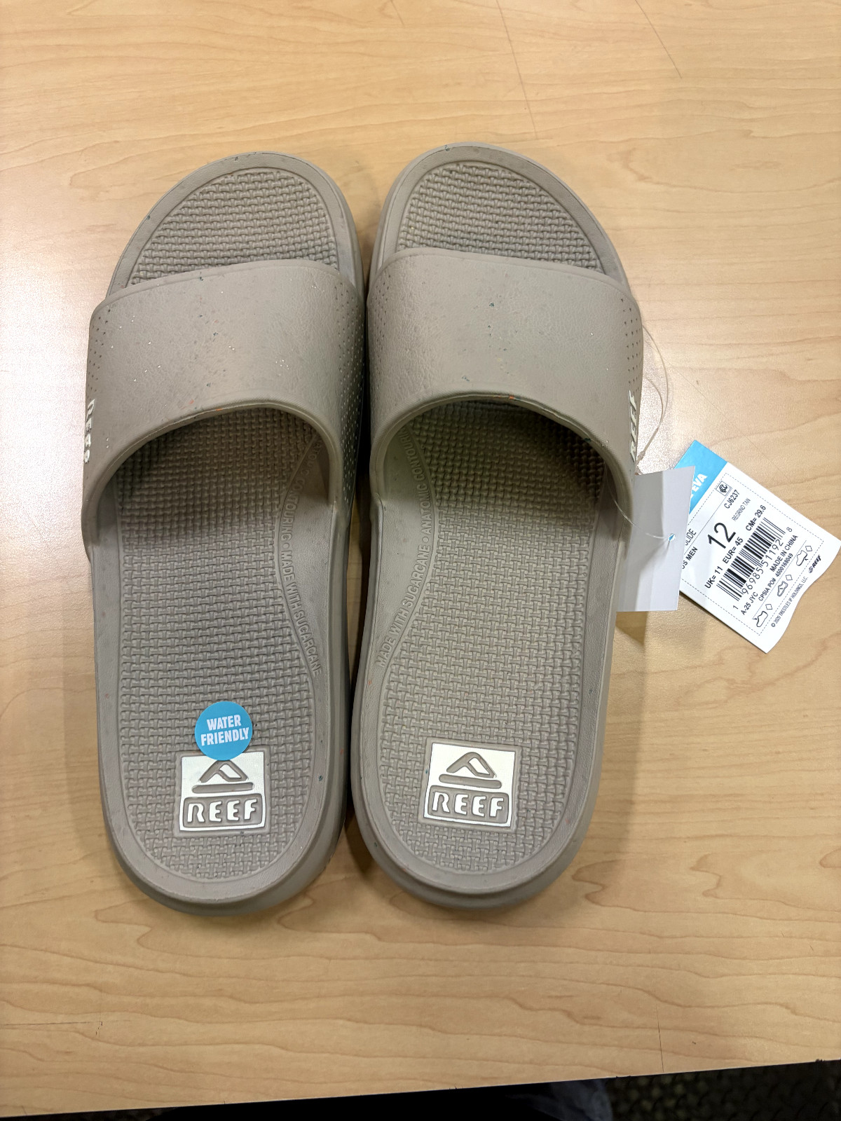 Reef Oasis Sandals Men’s Regrind Tan Slip On Comfort Slides Sizes 9, 10, 11, 12