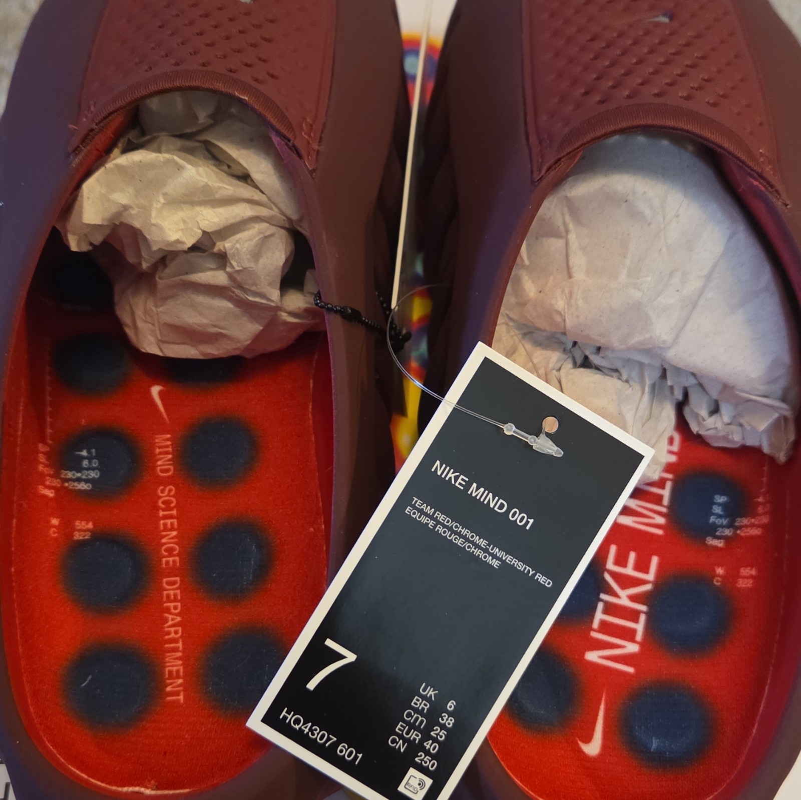 Nike Mind 001 Men’s Slip-On Low Top Sneaker Red Burgundy Black HQ4307 601