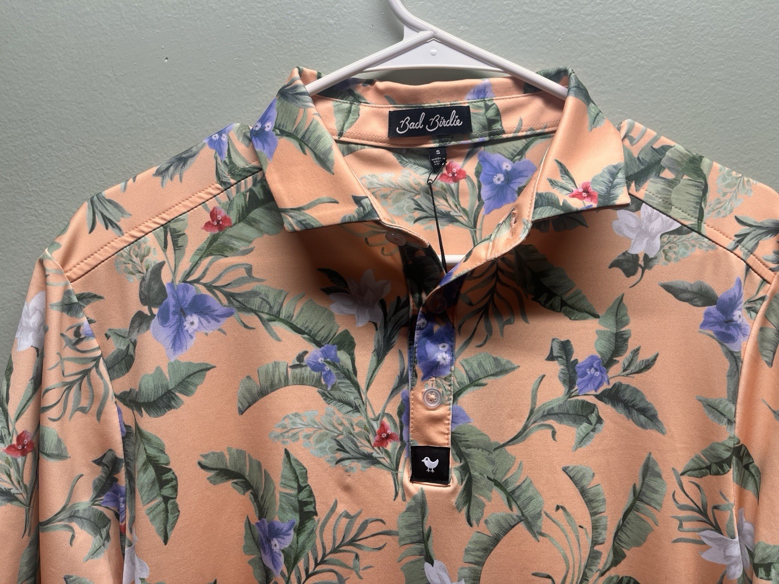 Bad Birdie Polo Shirt Mens size small Performance Golf New! flora fiesta