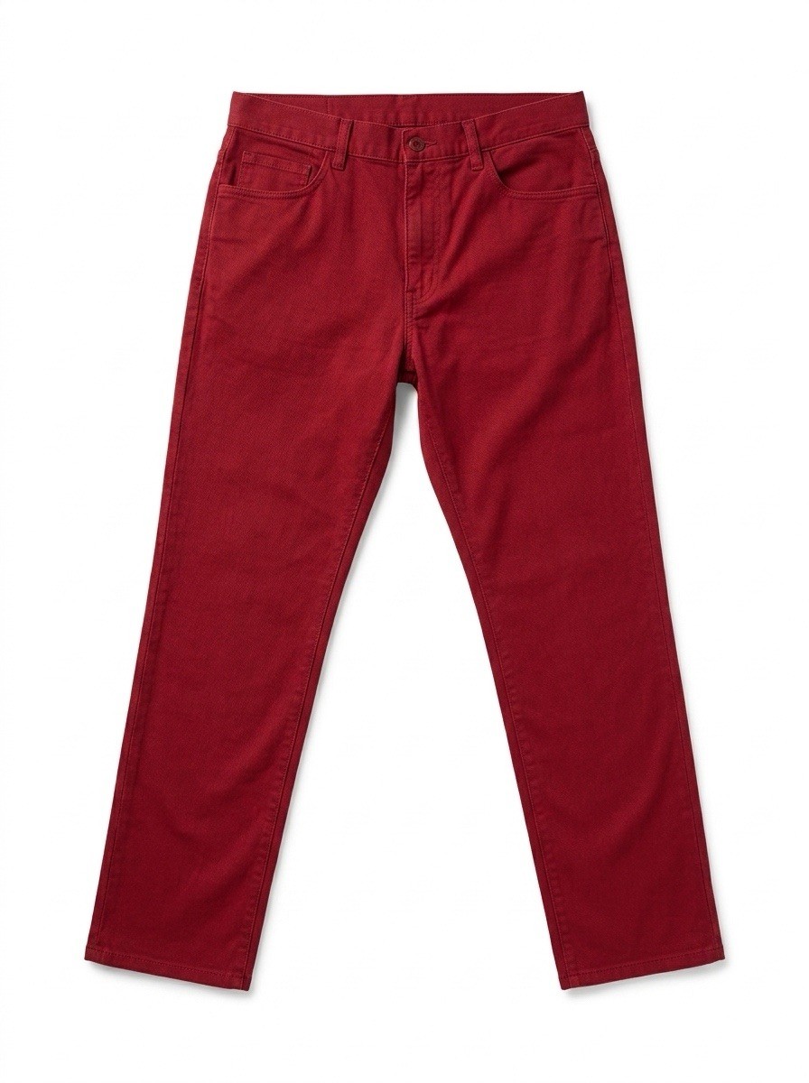 Lacoste Classic Fit Cotton Twill Chino Pants Burgundy Maroon Mens Size 33