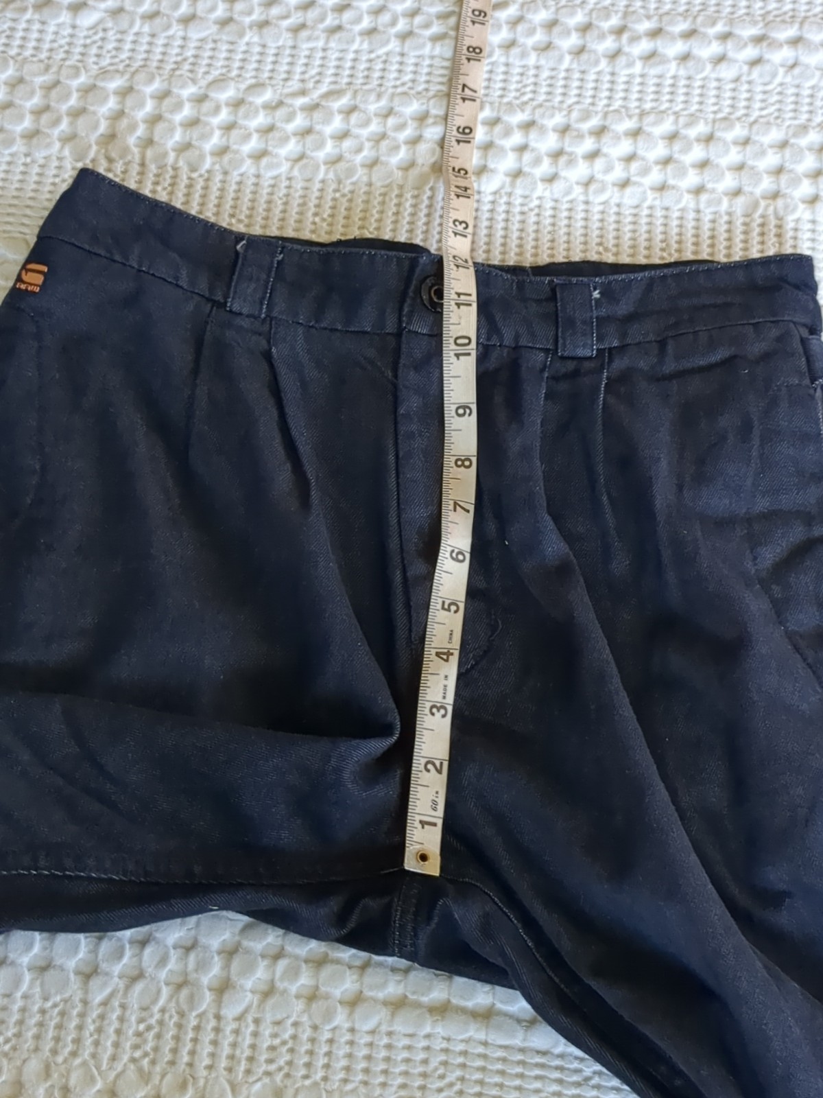 G Star Raw Varve Relaxed Pleated Chino Size 30 Dark Wash Blue 30X27