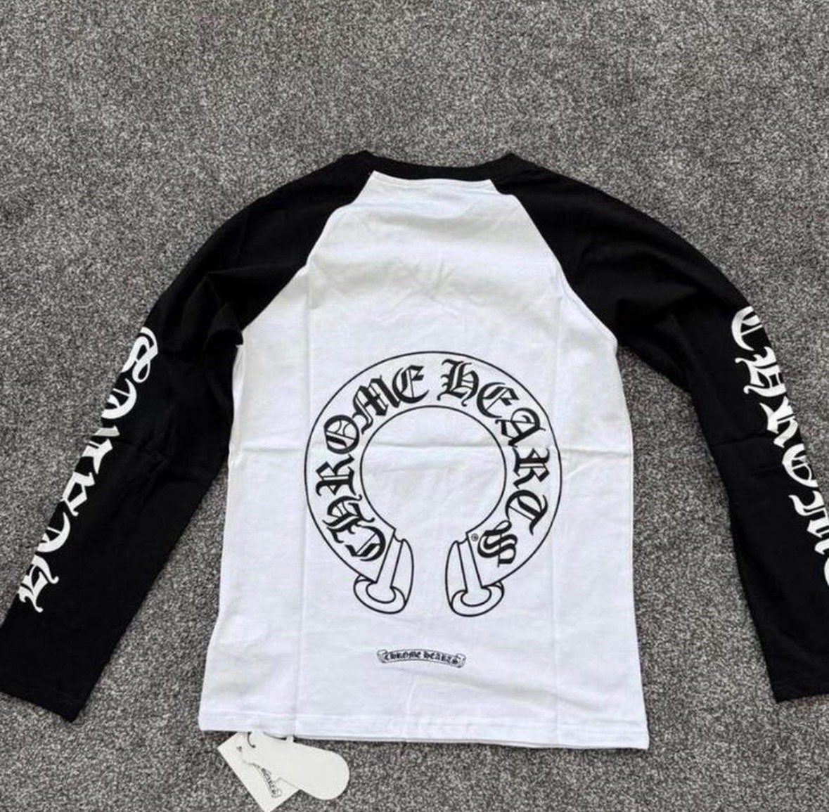 Chrome Hearts Men’s S Cotton Raglan Long Sleeve Crew Graphic Logo Tee