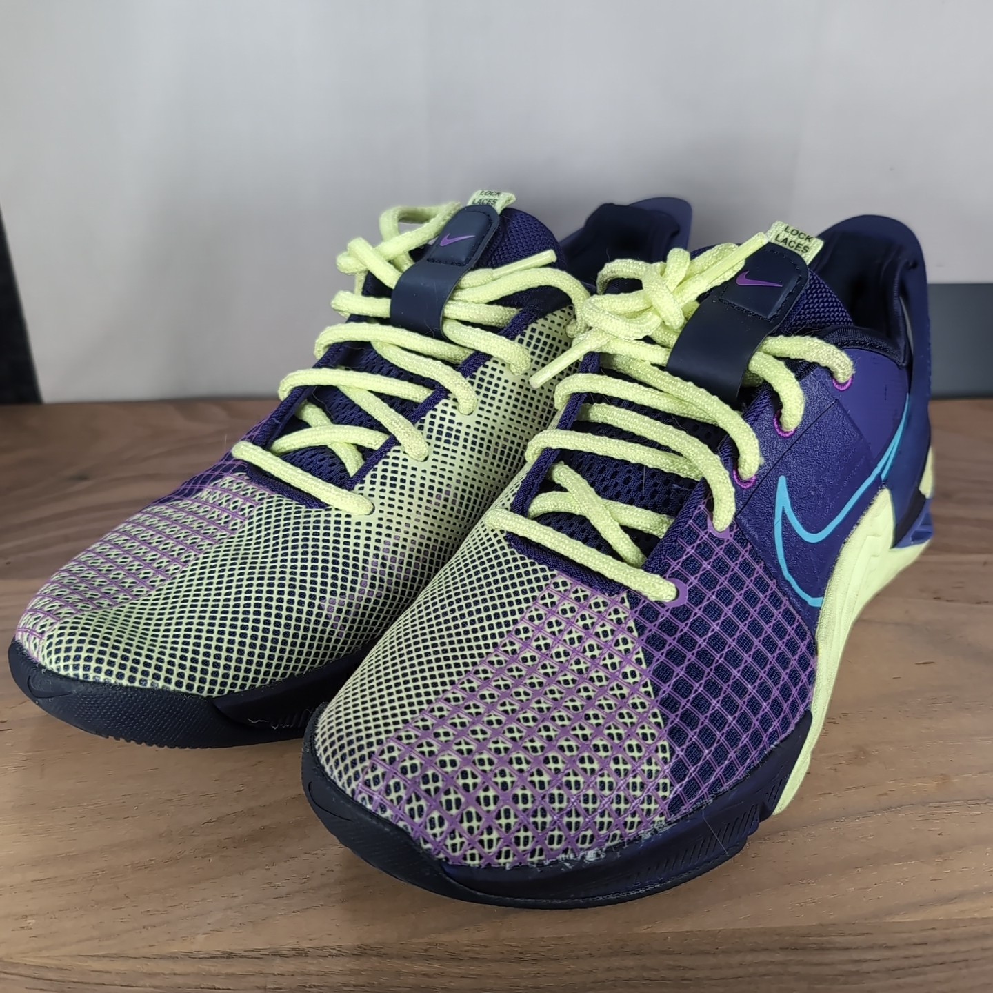 Gym Cross Men 8, Women 9.5 Nike Metcon 8 FlyEase AMP Purple Volt Glow In Dark!
