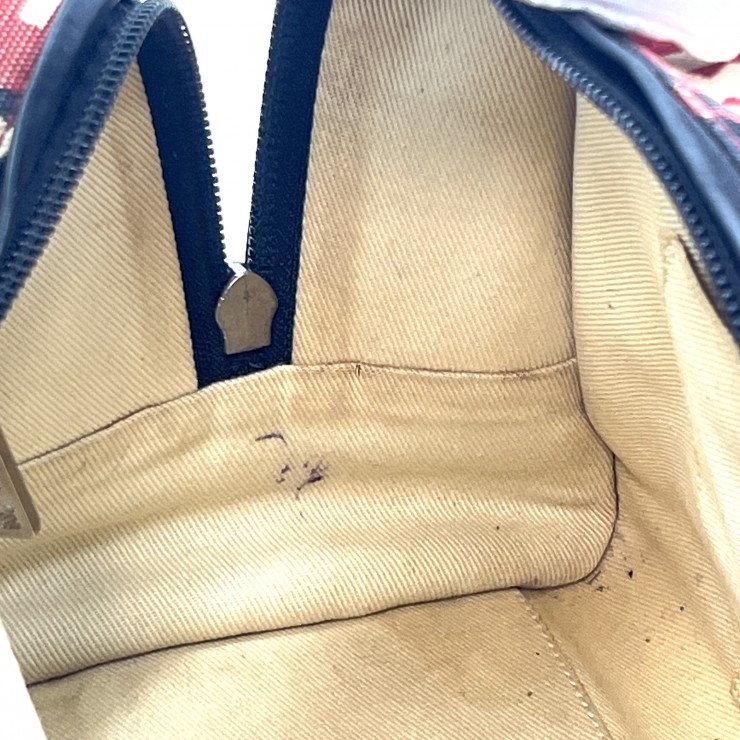 LOEWE Amazona 28 Hand Bag Red Black Monogram Canvas Leather