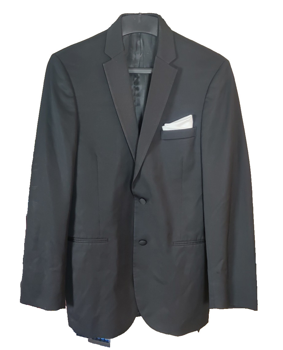 Black by Vera Wang Tuxedo JACKET Mens 40L Slim Fit Super 130s Worsted Wool