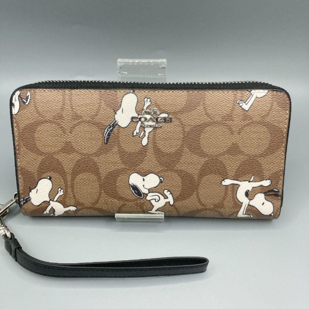 Brand New COACH Long Wallet Signature Peanuts Snoopy