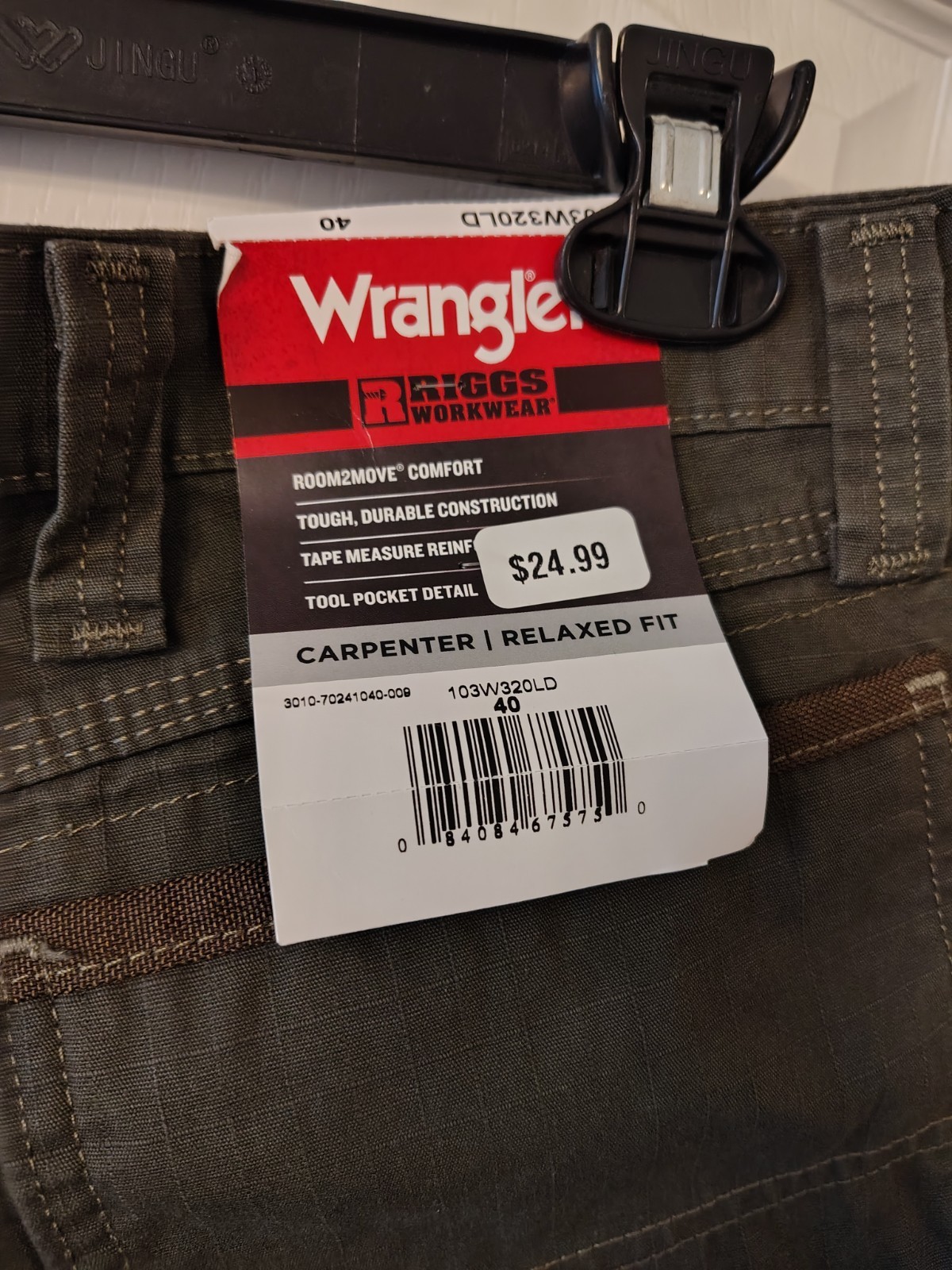 Wrangler Men’s Green Carpenter Shorts Cotton Canvas Carpenter Pockets