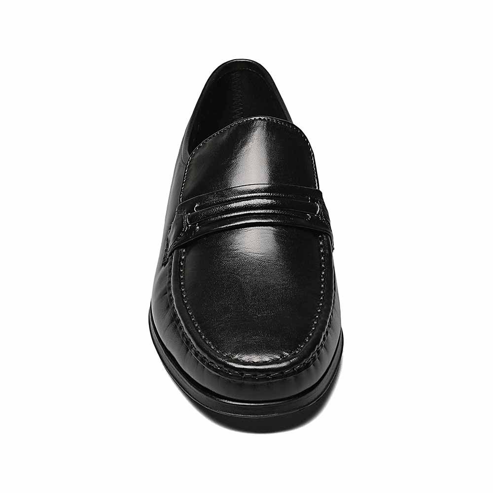 Florsheim Como Black Smooth Leather Moc Toe Strap Dress Loafer (USA Men Size)