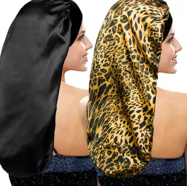 100% Mulberry Silk Lined Sleep Cap Bonnet for Curly Hair and Braid