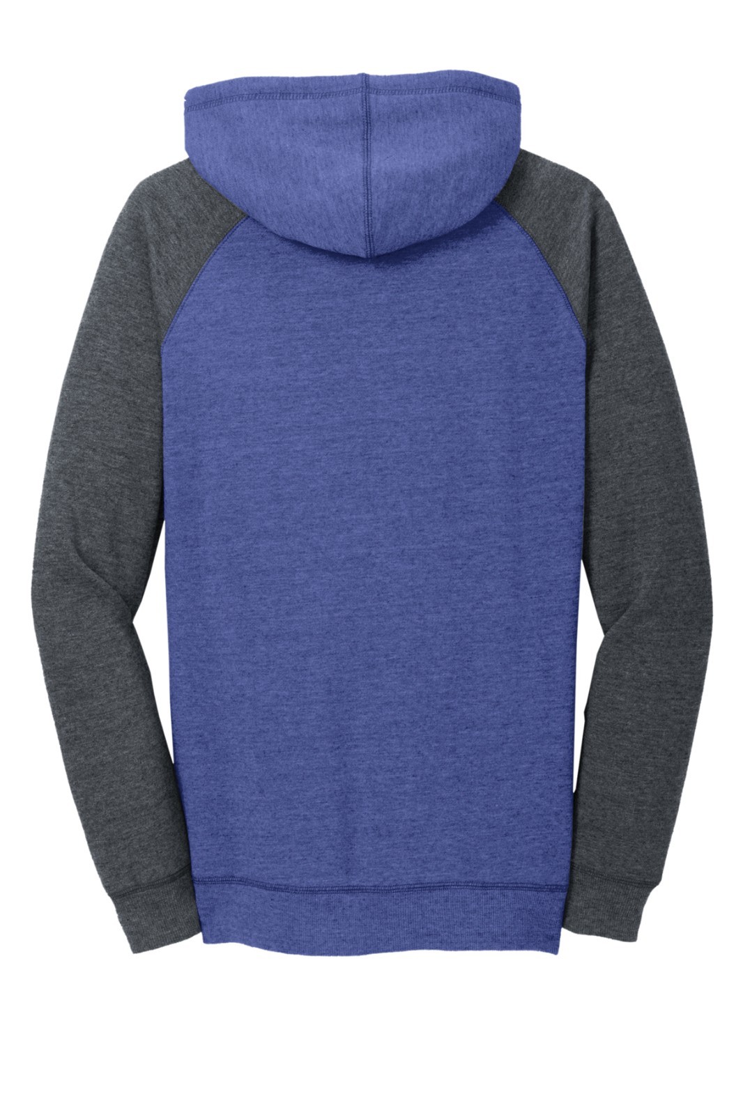 DT296 Women’s Lightweight Fleece Raglan Hoodie Heather deep Royal/Charcoal Sz M