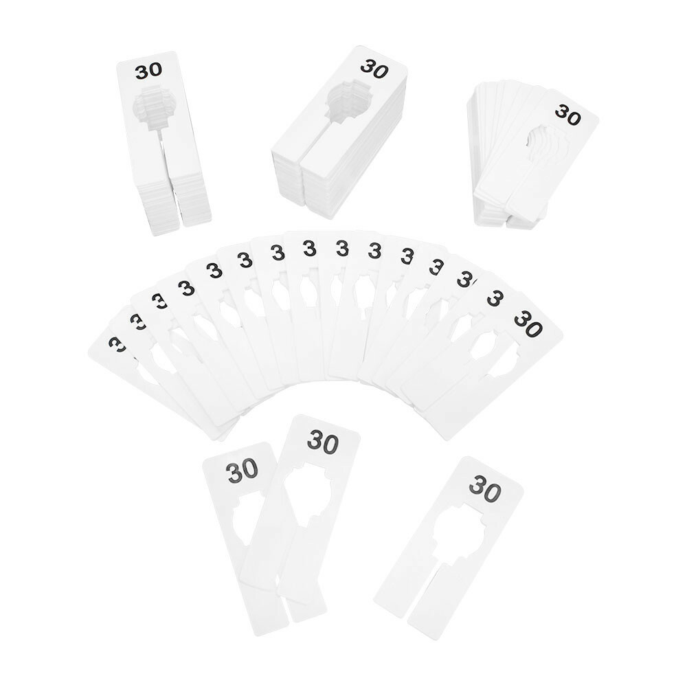 Hangers Retail Clothing 2″ x 5″ Rectangular Plastic Size 30 Dividers 10Pcs White