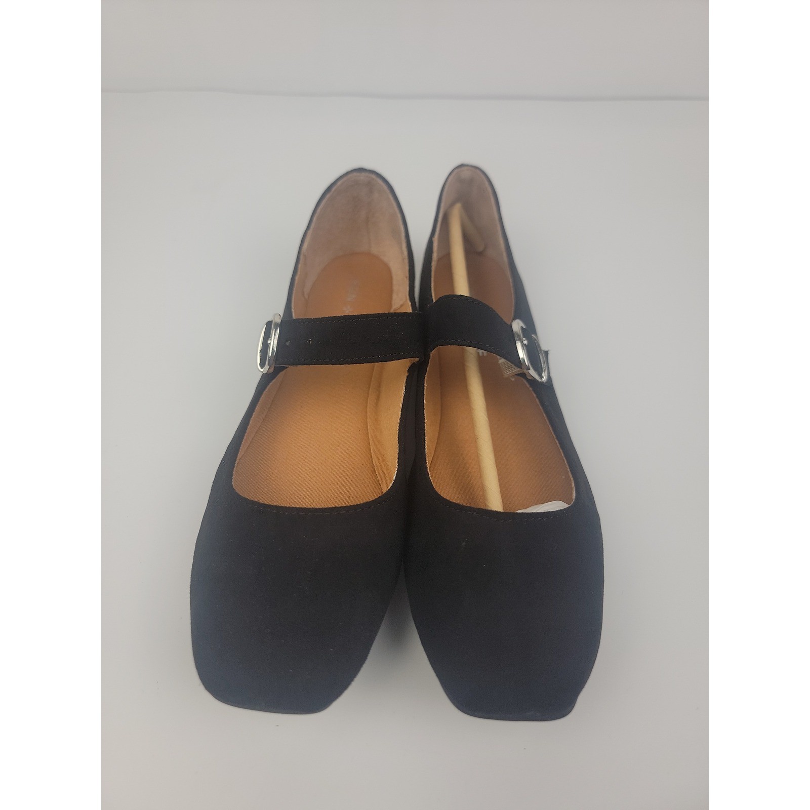 Sun + Stone Adiaaf Black Mary Jane Square Toe Buckle Flats Womens 6.5 M NEW
