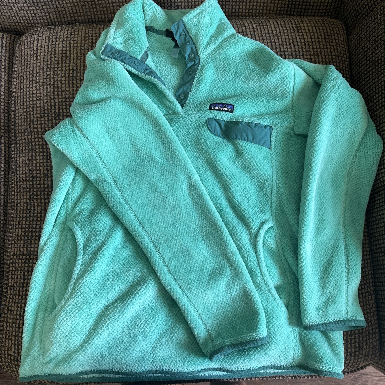 Patagonia Women’s Medium Retool Snap-T Pullover Fleece Teal Green