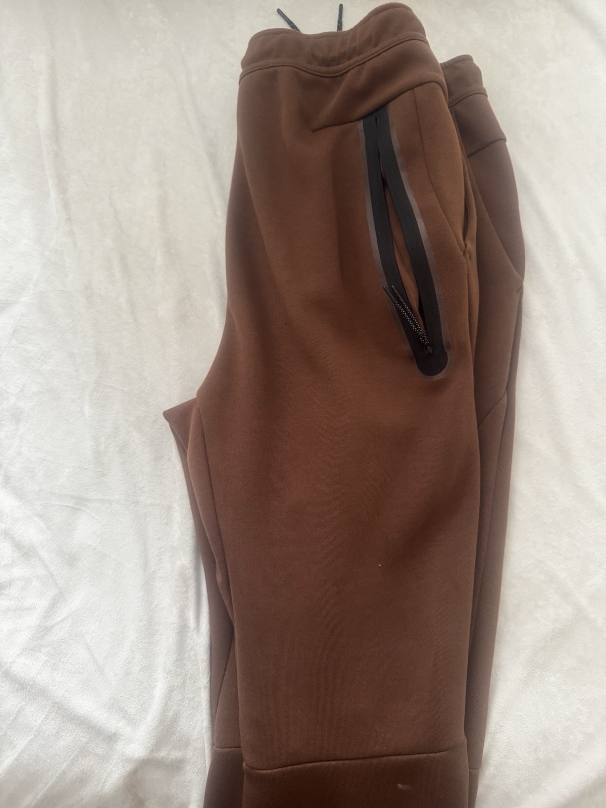 Men’s Brown Track Jacket Full-Zip Fleece Cotton StandUp Collar Size M With Pants
