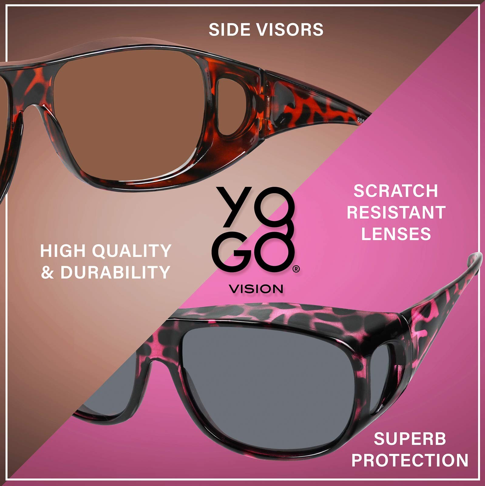 Fit Over Wrap Sunglasses Polarized Lens Wear Over Eyeglasses 100% UV Protection
