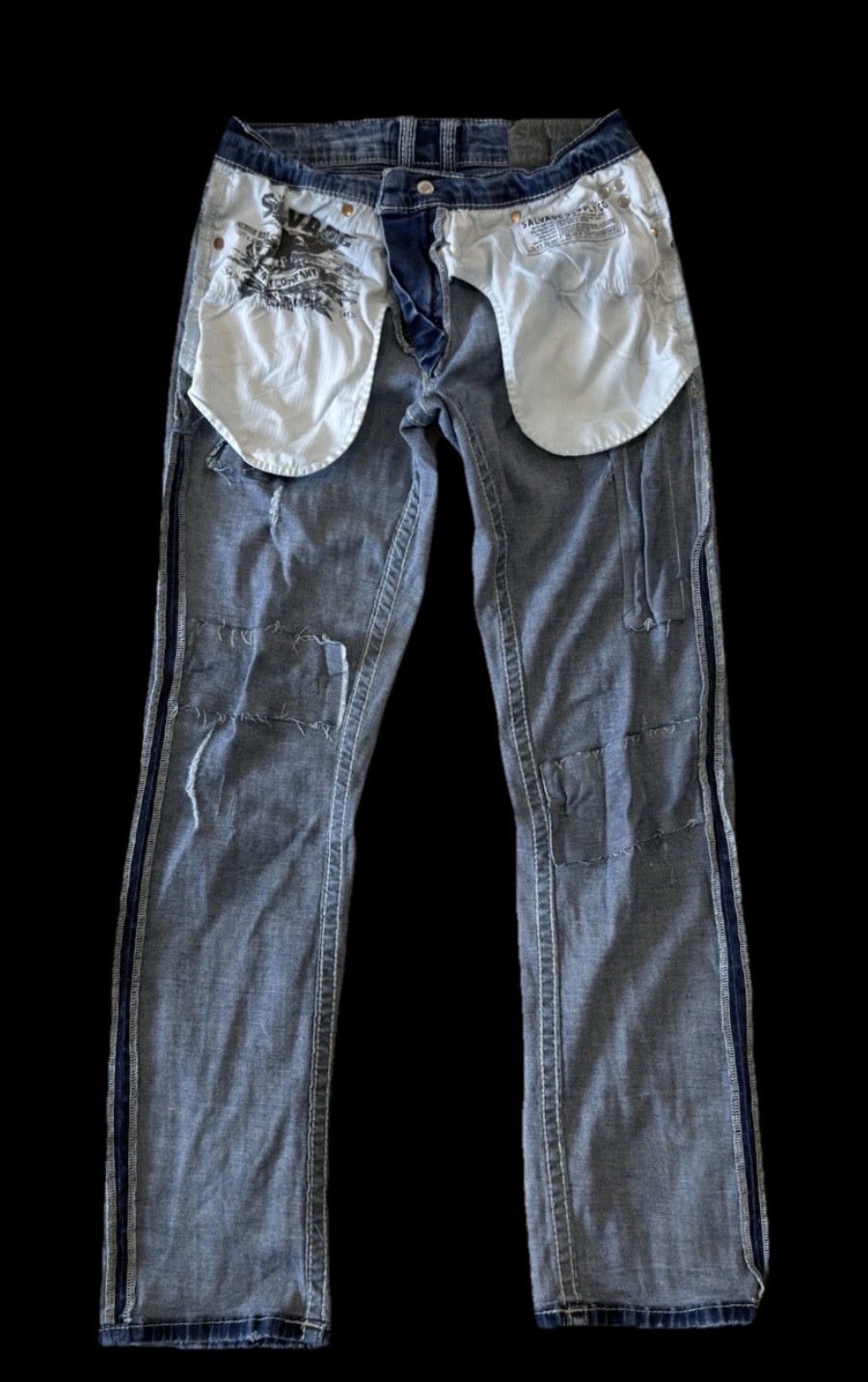 Salvage Supply Mayhem Straight Stretch Buckle Jeans ~ Men’s Size 30 x 32/30