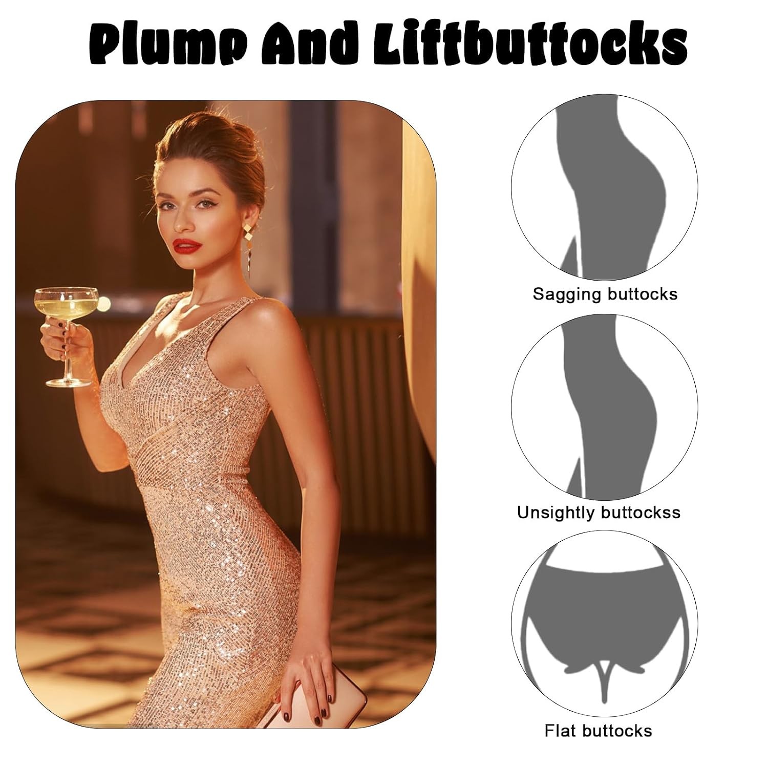 Silicone Self Adhesive Reusable Large Hip Dip Pads Butt Lift Filler Pads