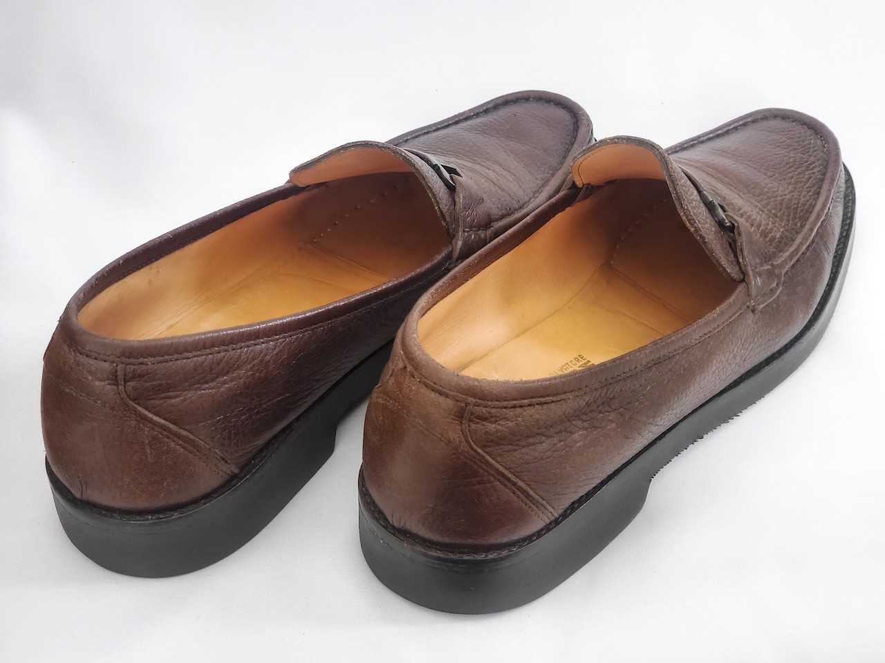Salvatore Ferragamo Men’s Size 12D Gancini Brown Leather Dress Loafers Shoes