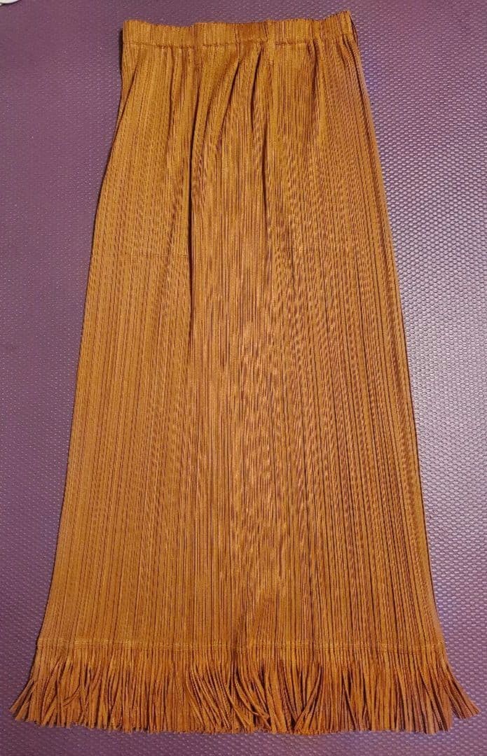 ISSEY MIYAKE Pleats Please Long Skirt with Fringe