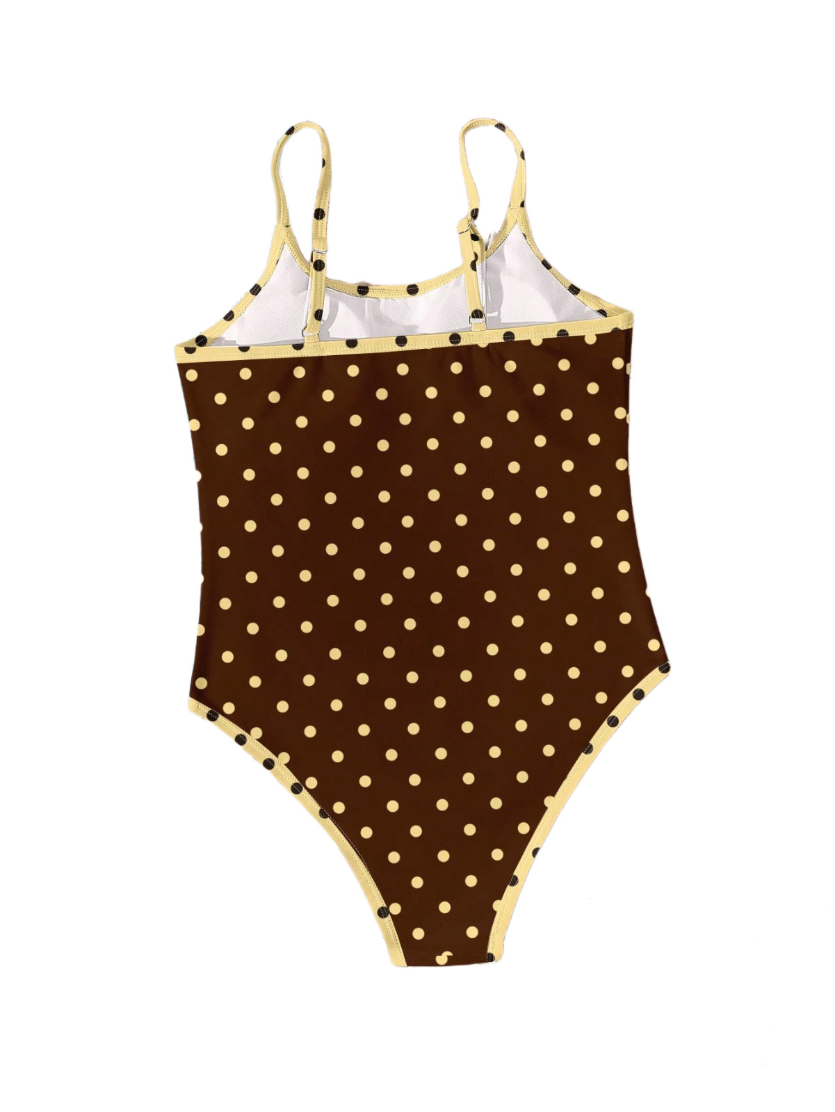 YOUR CHOICE BROWN POLKA DOTSY BIKINI or ONE PIECE SWIMSUIT size 10 13 14