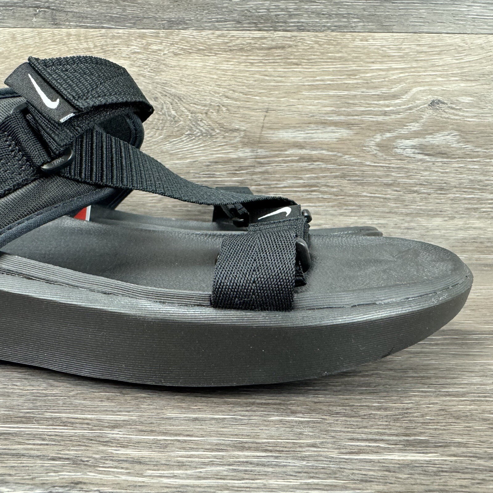 Nike Vista Mens Size 13 Sandals Black White Hook and Loop Strap DJ6606-001