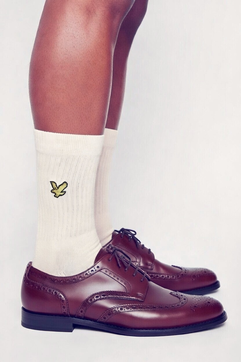LYLE & SCOTT | Mens Off White Ivory Premium Sports Crew Socks | UK 7-11 EU 40-46