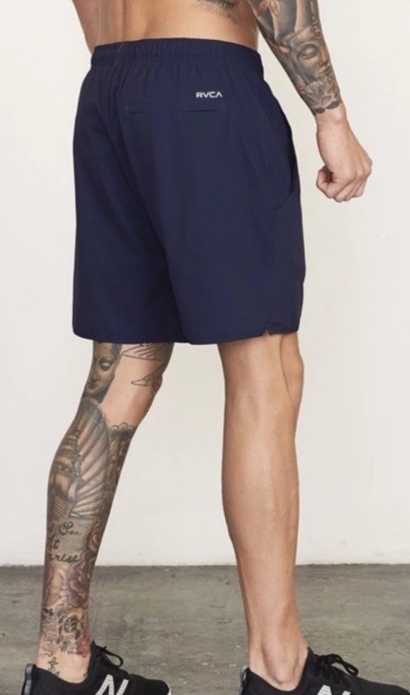 $70 RVCA Men’s Yogger Stretch 17 Shorts 8″ – Navy Blue – Medium -New Tag