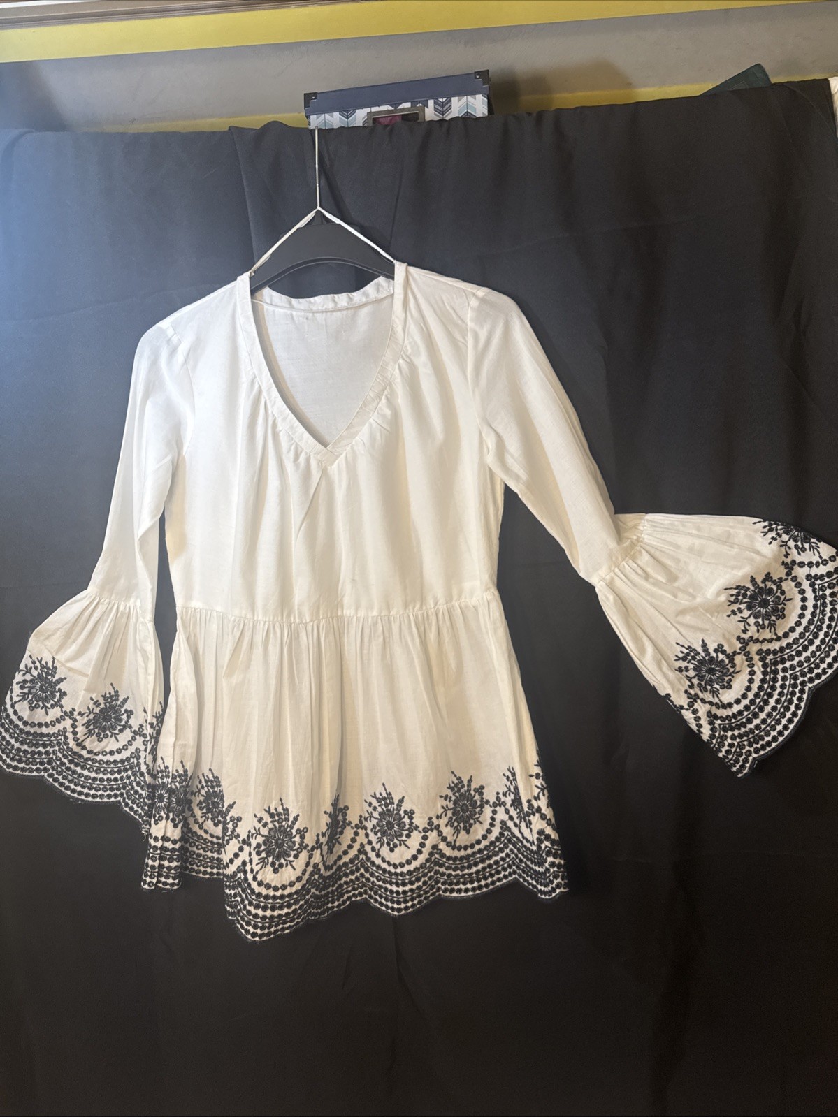 Myra Bag XL Beautifully Embroidered Sleeves & Bottom Shirt