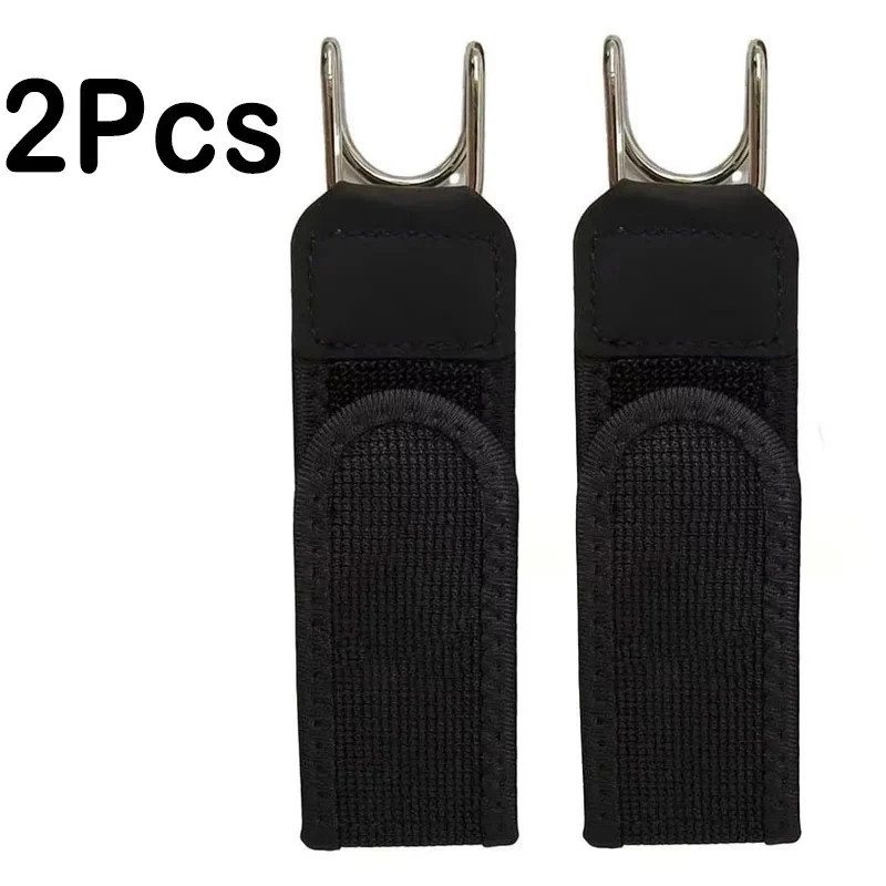 2PCS Tactical Metal Hook Elastic Belt Buckle-Less Invisible Waist Belt Closure