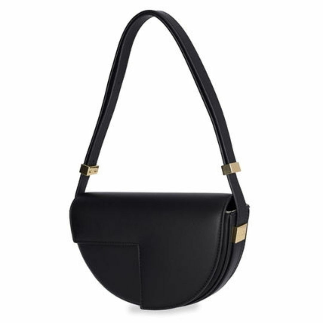 Patou Shoulder Bag patou Le Petit Leather Black Size: W:7.9 × H:5.1 in. [Unused]