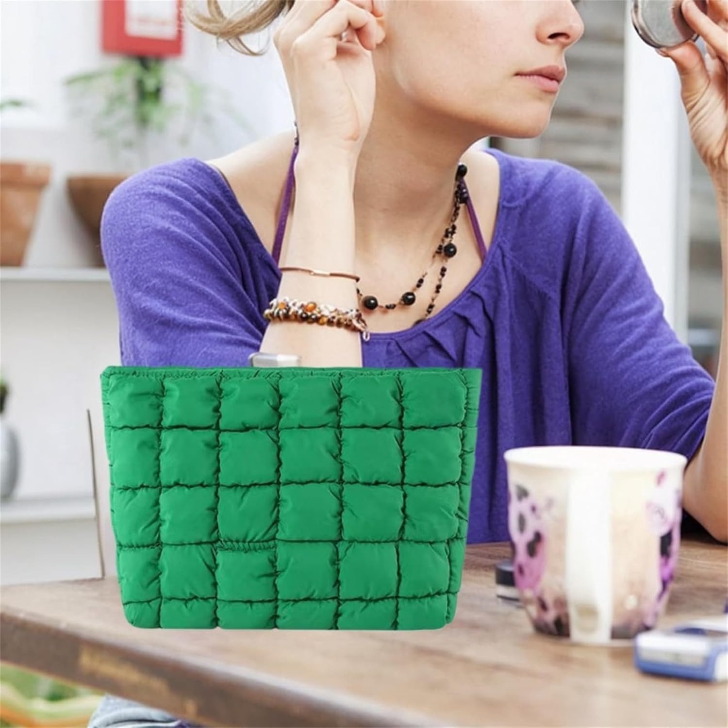 Puffy Quilted Soft Clutch – Large-Capacity Pouch with Inner Pocket (Multi-Color)
