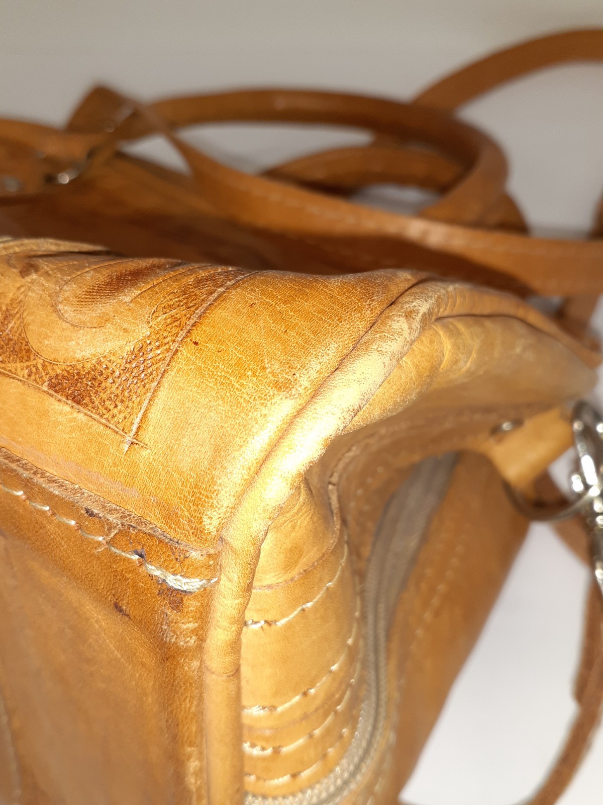 VTG FORCE TEN CLASSIC Handmade Tooled Leather Purse Paraguay