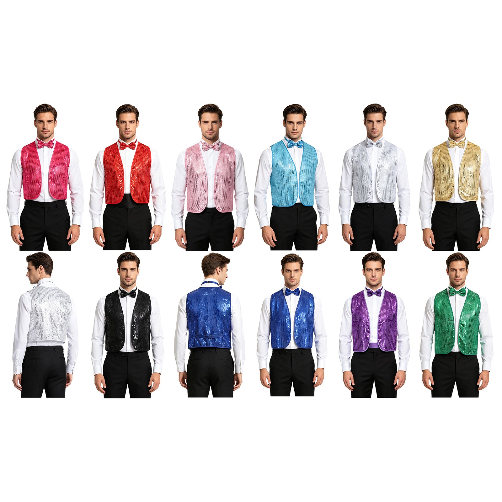 Men Vest Show Hippie Clothes Cardigan Waistcoat Streetwear Set Carnivals Dance