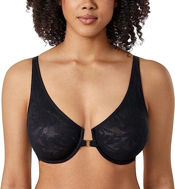 AISILIN Women’s Front Closure Bras Unlined Lace Soft Plunge Sexy Underwire (9)