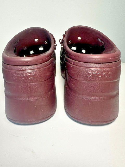 CROCS Siren Dark Cherry Chain Clog Heel W 15 M 13 Comfort Platform Waterproof