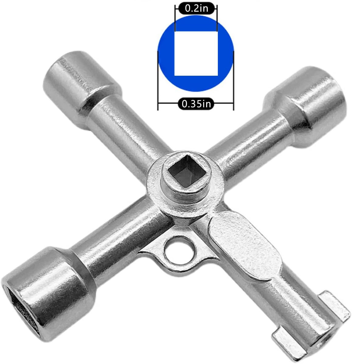 4-Way Multi-Functional Utility Key, 4 in 1 Universal Cross Key Stainless Steel T