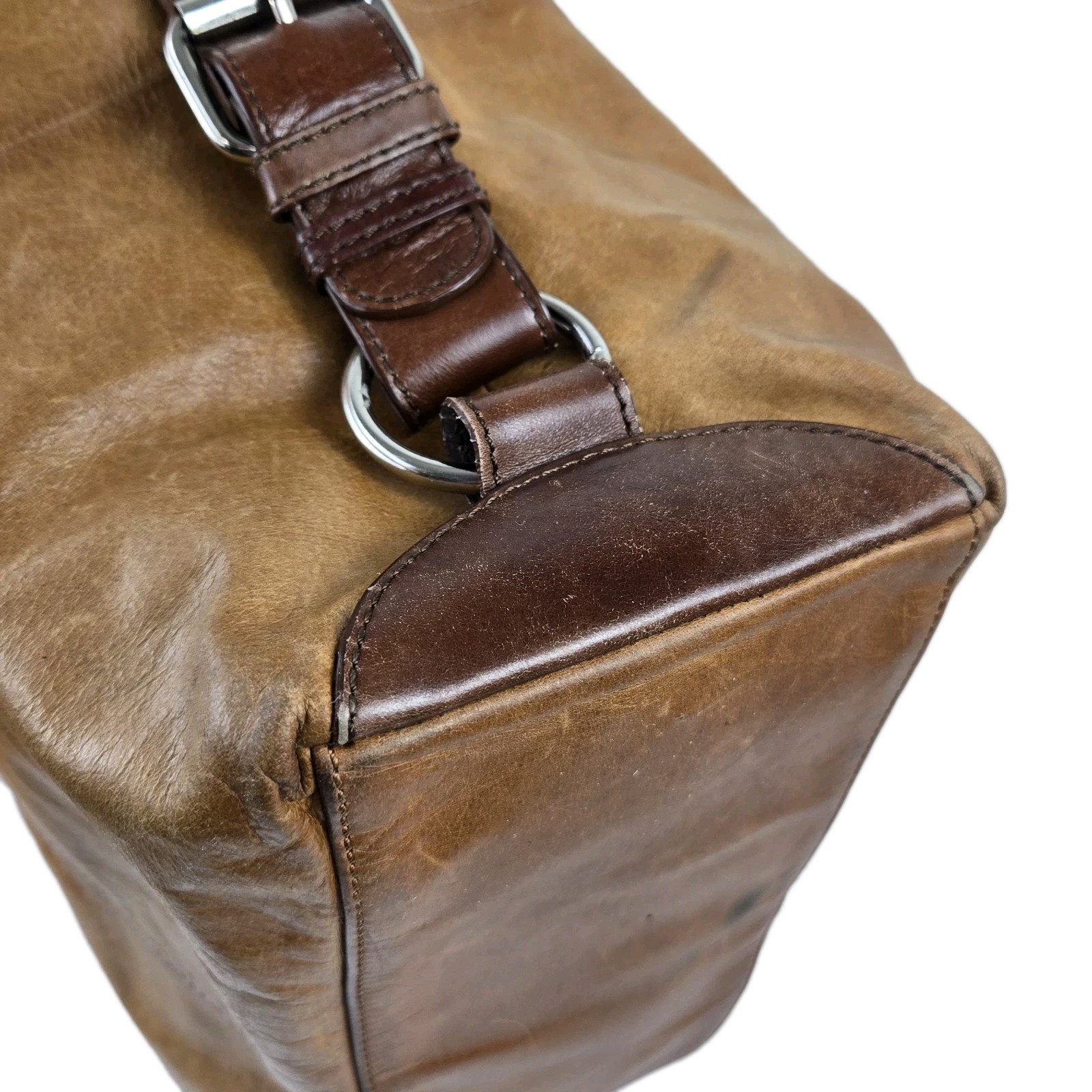 TANO Original Boogie Bucket Bag Camel Brown w Dark Brown Leather Straps READ
