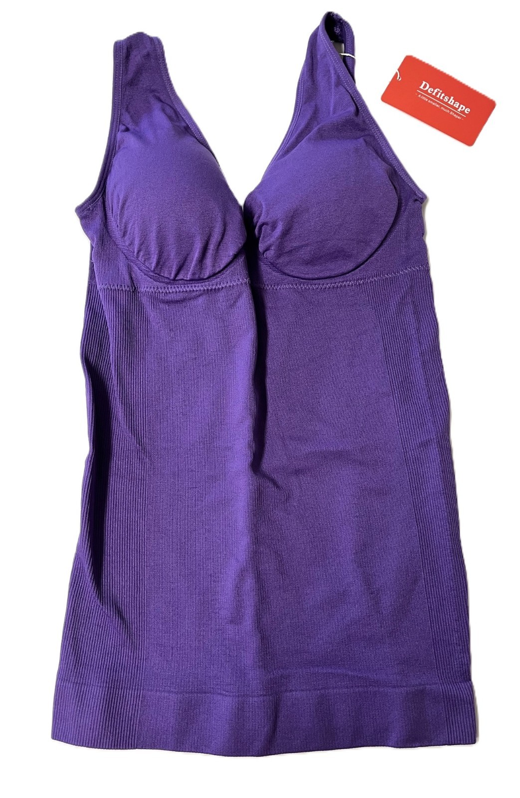 Women’s Purple Shaper Cami Size M (marked L) Stretch w Built in Bra NEW
