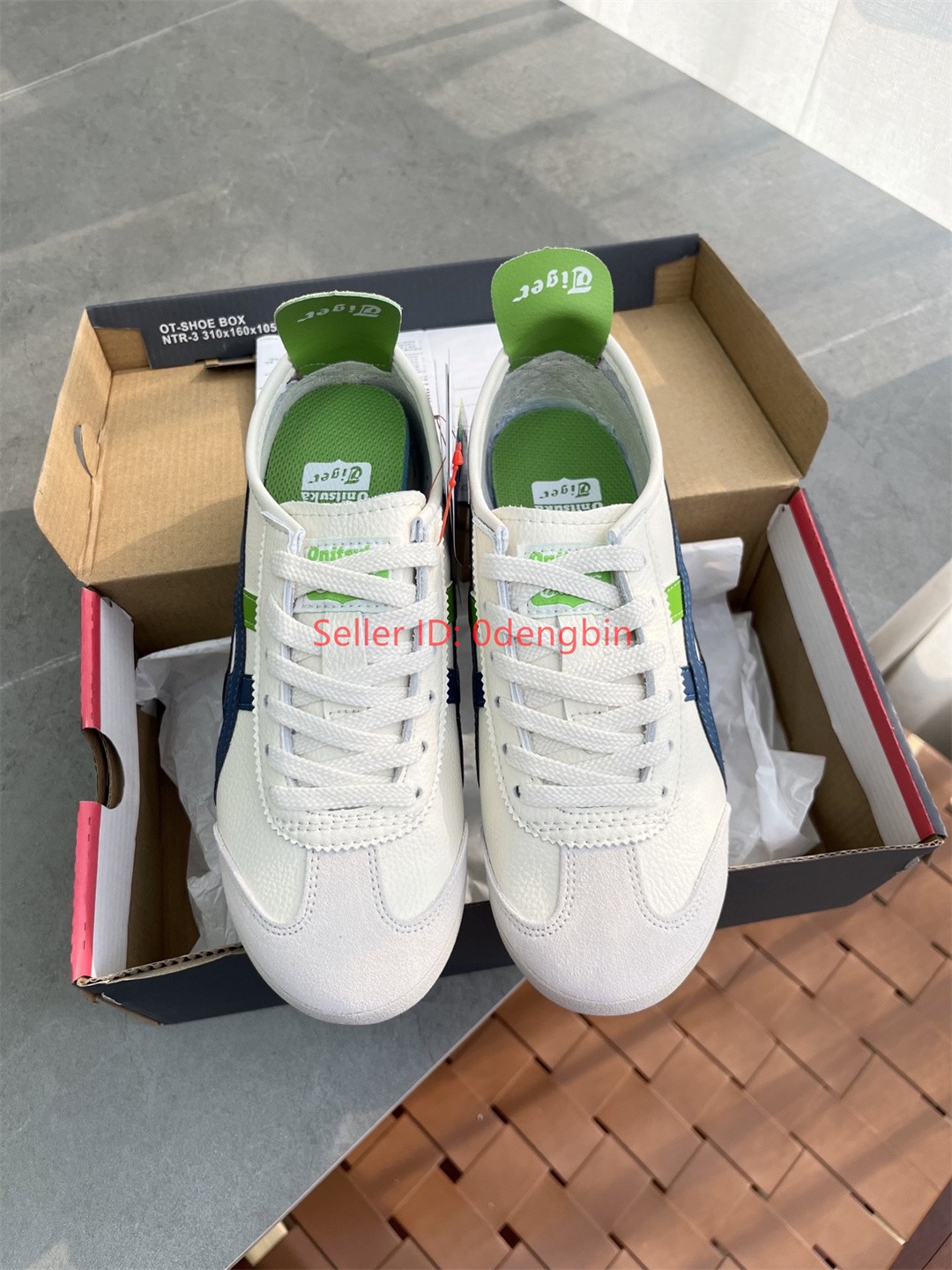 Retro Onitsuka Tiger MEXICO 66 Beige/Blue Shoes New with Box 1183A201-115