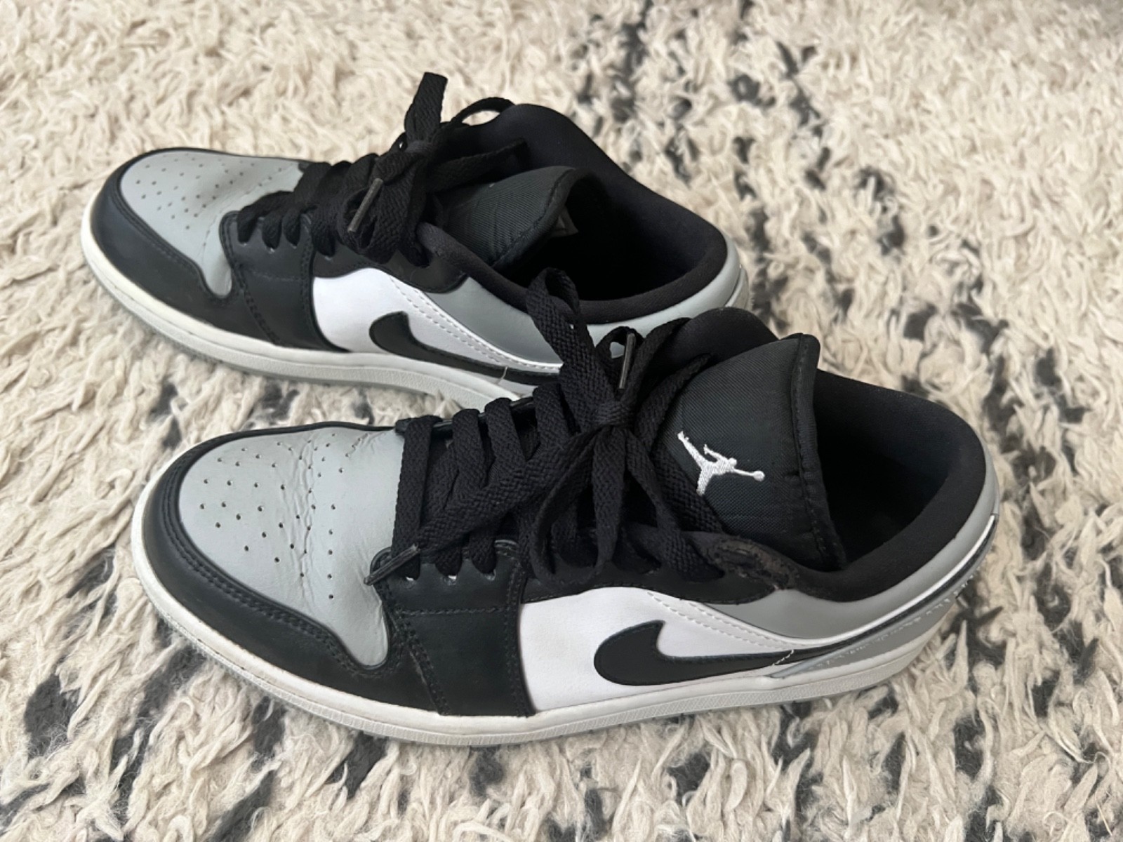 Nike Air Jordan 1 Low Shadow Toe Light Smoke Grey Black Men’s Size 7.5 Sneakers