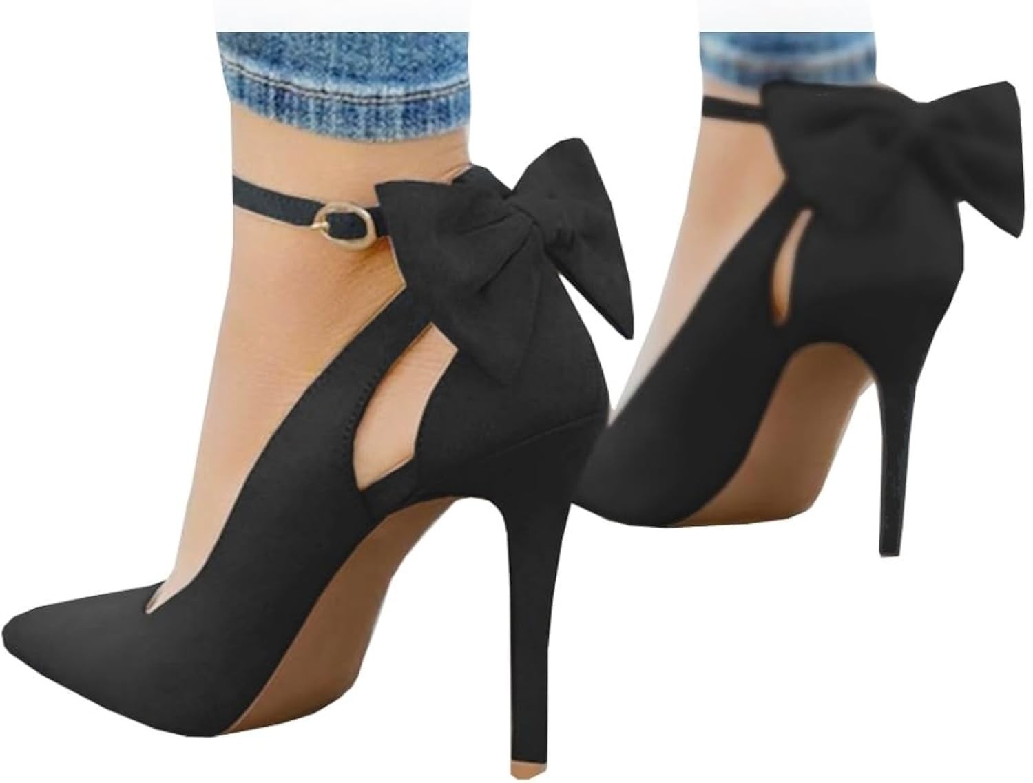 Black Elegant Suede High Heels 3″ Size 6.5