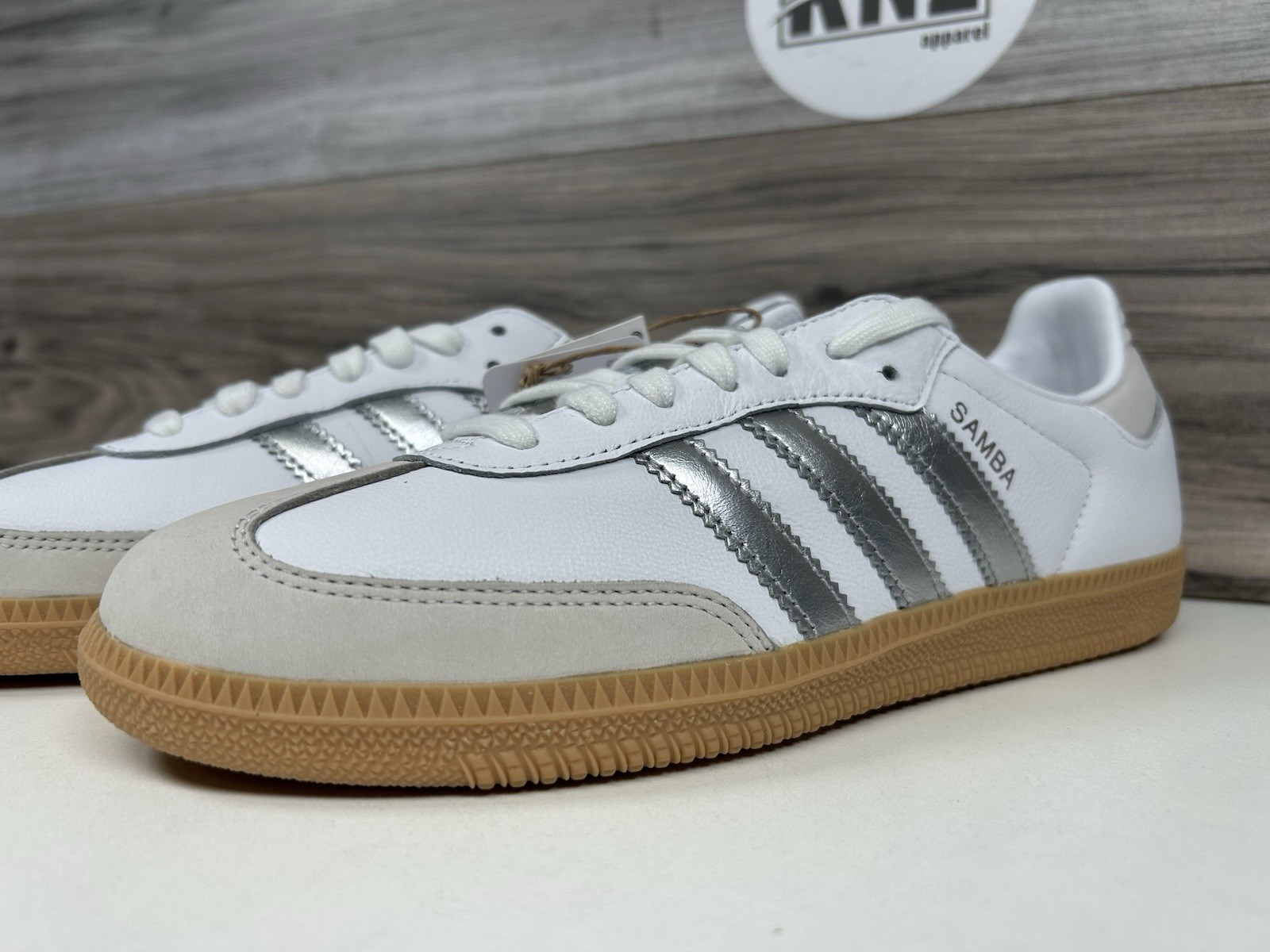 **Adidas SAMBA OG White Silver Metallic Grey Gum (JI2725) Women’s Authentic
