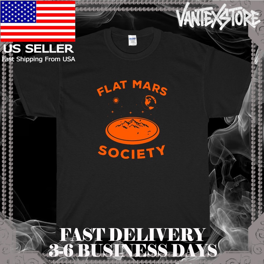 NEW SHIRT FLAT MARS EARTH – SOCIETY LOGO MEN’S T-SHIRT FUNNY USA SIZE S-5XL