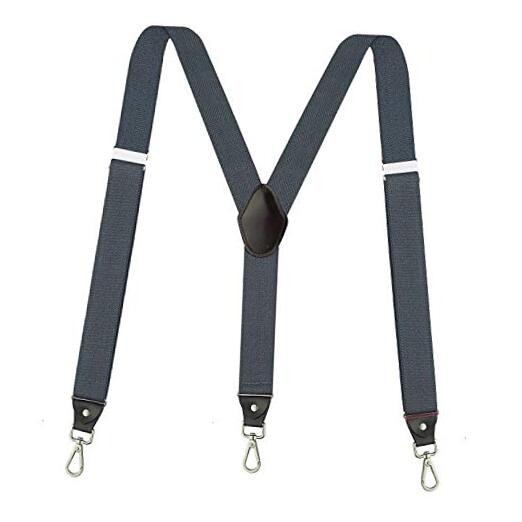 Suspenders for Men, Adjustable Suspenders with Elastic Straps Y-Back Large Grey