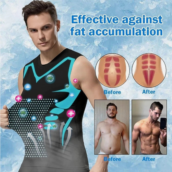 Men Compression Shirt Version Ionic Shaping Sleeveless Vest Sport Tank Top S-2XL