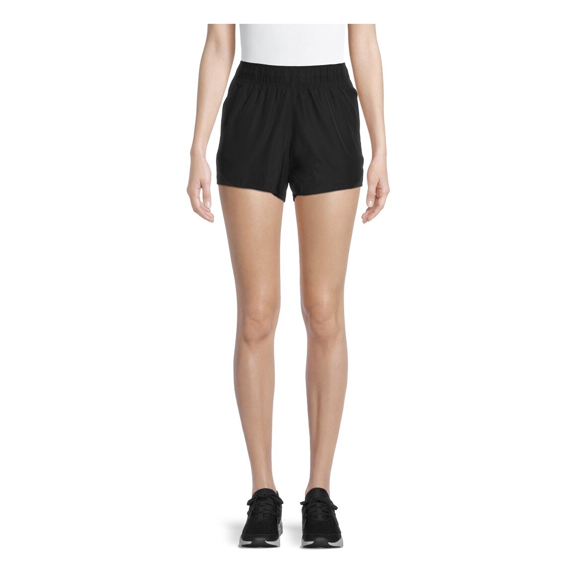 Athletic Works Women’s 3X (22) Core Running Shorts w/Panty Liner • Black Soot