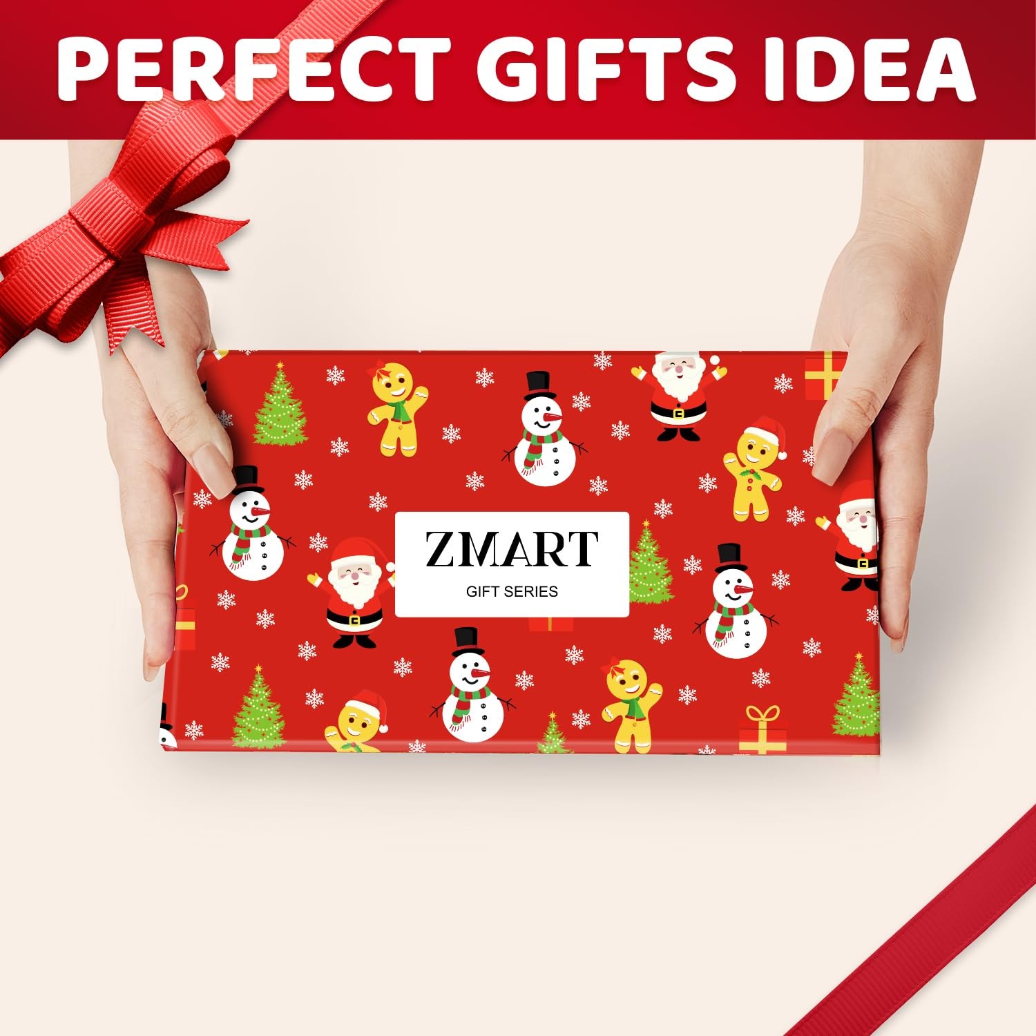 Zmart Christmas Knee High Socks – Xmas Candy Cane Medium, 4 Pack