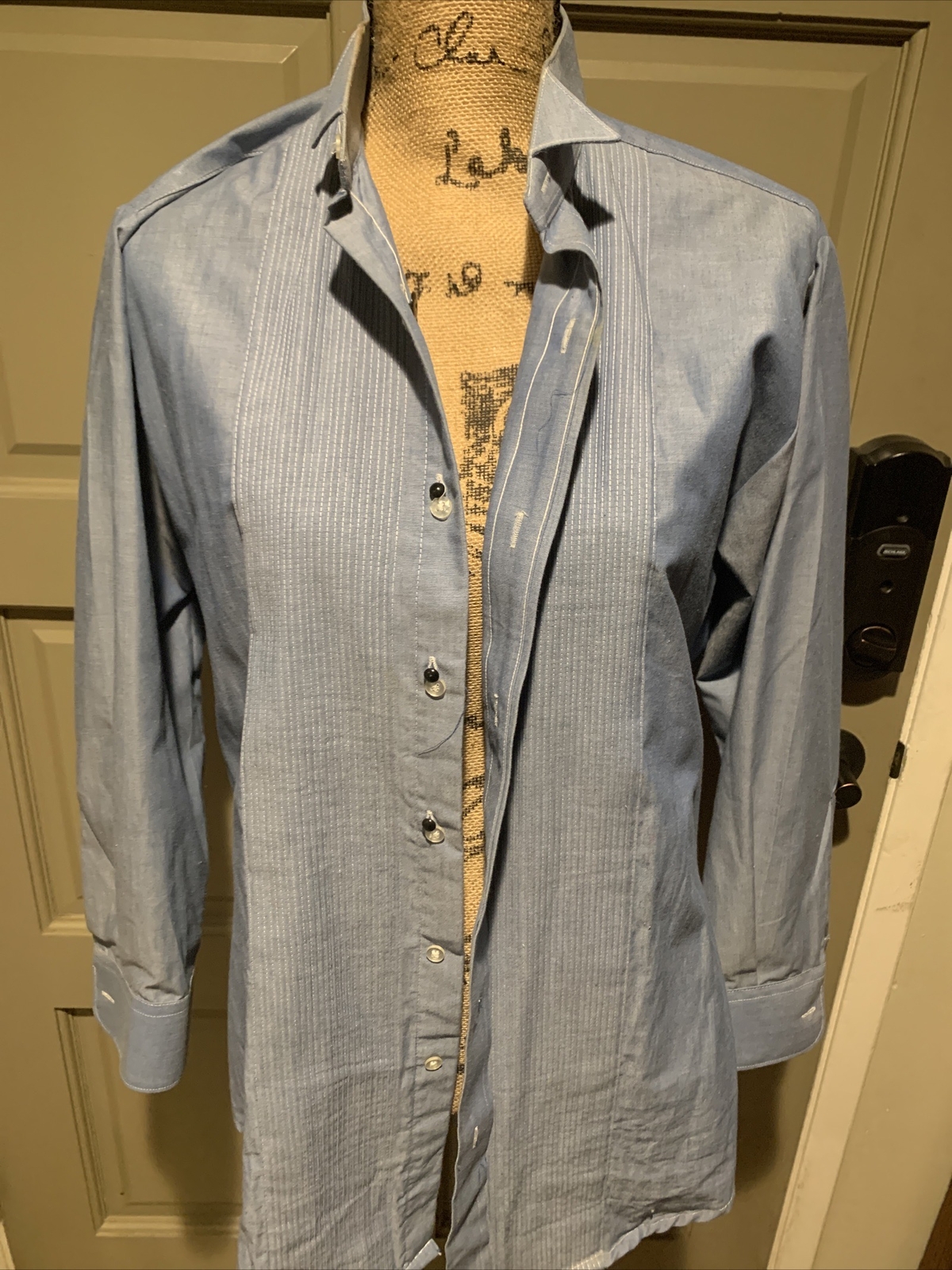 Chaplin Men’s Button Up Long Sleeve Shirt Size S 30-31 Vintage